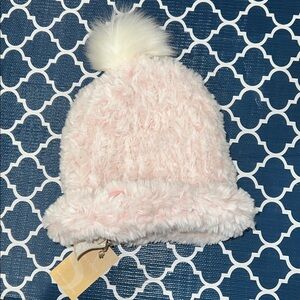 NWT Soft Surroundings Pink Beanie with Pom